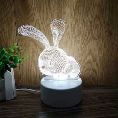 圣诞创意礼品3D立体led小夜灯卡通台灯生日礼物婚庆