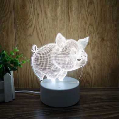 圣诞创意礼品3D立体led小夜灯卡通台灯生日礼物婚庆