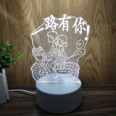 圣诞创意礼品3D立体led小夜灯卡通台灯生日礼物婚庆