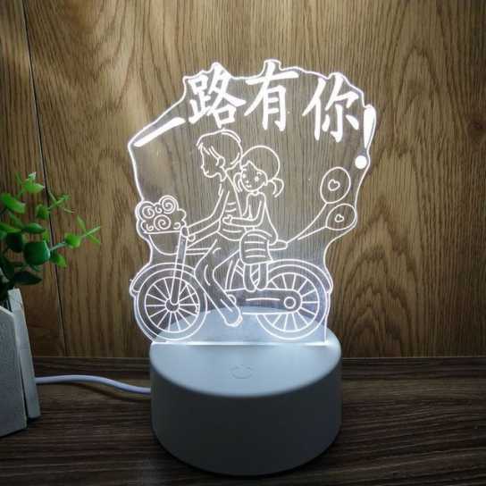 圣诞创意礼品3D立体led小夜灯卡通台灯生日礼物婚庆