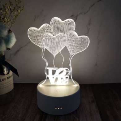圣诞创意礼品3D立体led小夜灯卡通台灯生日礼物婚庆