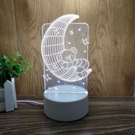 圣诞创意礼品3D立体led小夜灯卡通台灯生日礼物婚庆