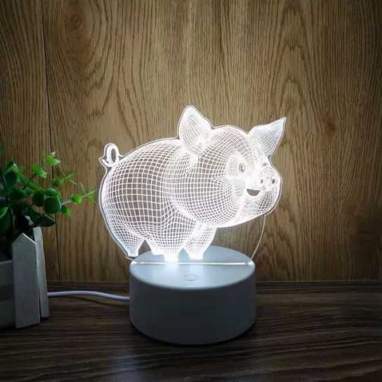 圣诞创意礼品3D立体led小夜灯卡通台灯生日礼物婚庆