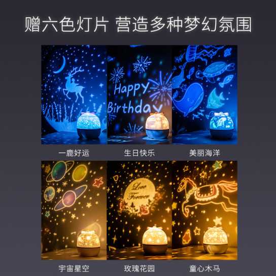 新奇音乐星空投影灯 浪漫情趣氛围led小夜灯创意儿童生日礼物礼品