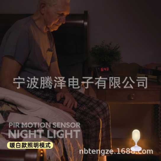 智能人体红外感应橱柜灯走廊喂奶起夜小夜灯光控感应充电衣柜灯