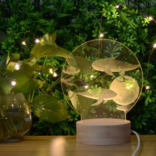 新款3D亚克力内雕创意小夜灯usb氛围浪漫台灯