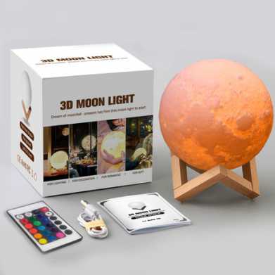 3d打印月球灯礼物礼品中秋生日七夕情人节创意 新奇特小夜灯