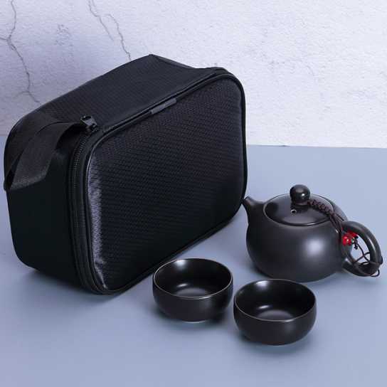 便携旅行茶具亚光功夫陶瓷一壶四杯办公商务礼品