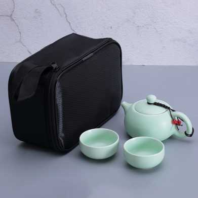 便携旅行茶具亚光功夫陶瓷一壶四杯办公商务礼品