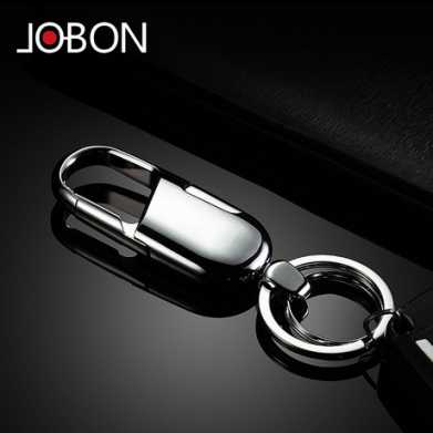 jobon中邦钥匙扣 男士简约高档不锈钢腰挂汽车钥匙链挂件创意礼品