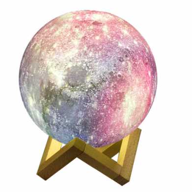 彩绘3D打印星空月球灯LED触摸遥控小夜灯彩印星空球灯