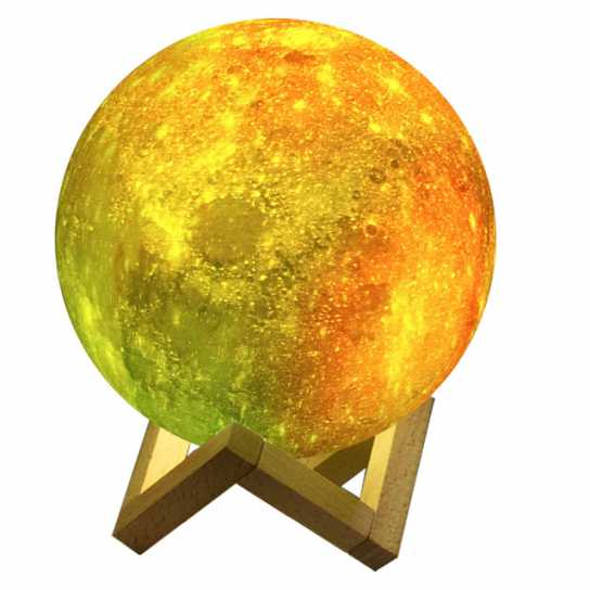 彩绘3D打印星空月球灯LED触摸遥控小夜灯彩印星空球灯