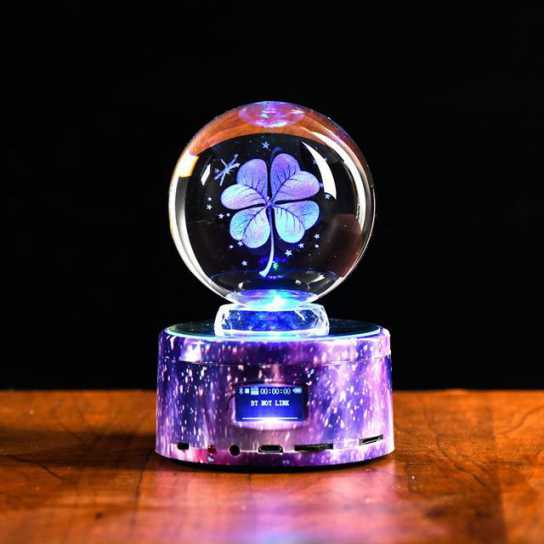 水晶球麋鹿摆件银河系一件代发内雕球创意蒲公英女生日礼物音乐盒