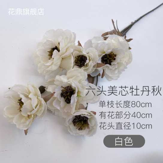 仿真花 6头美芯牡丹花束 婚庆家居酒店摄影装饰道具假花