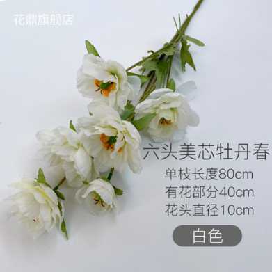 仿真花 6头美芯牡丹花束 婚庆家居酒店摄影装饰道具假花