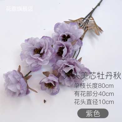 仿真花 6头美芯牡丹花束 婚庆家居酒店摄影装饰道具假花