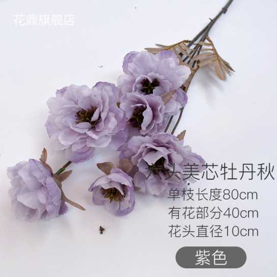 仿真花 6头美芯牡丹花束 婚庆家居酒店摄影装饰道具假花