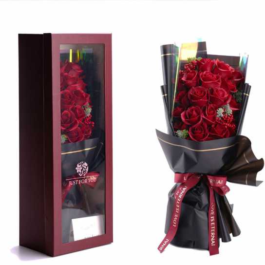 薇尚西苔21朵冷美人香皂花礼盒创意玫瑰花花束情人节礼物