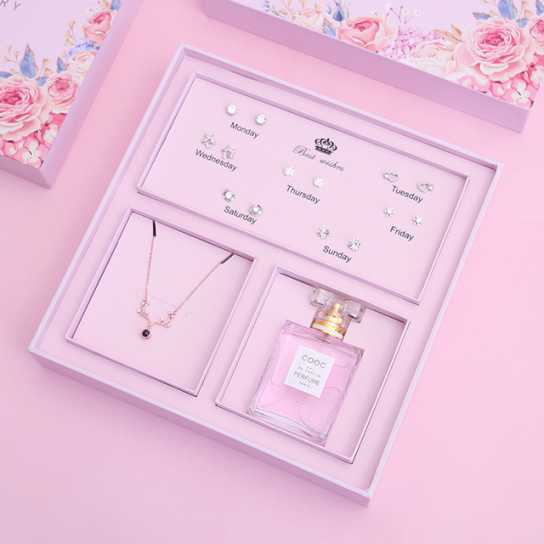 情人节创意礼物一周口红七日耳钉项链套装礼盒送女生生日礼品