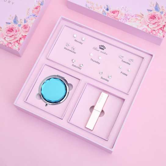 情人节创意礼物一周口红七日耳钉项链套装礼盒送女生生日礼品