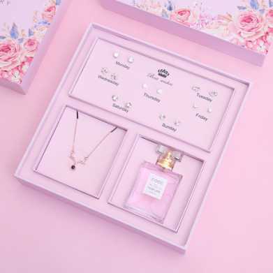 情人节创意礼物一周口红七日耳钉项链套装礼盒送女生生日礼品