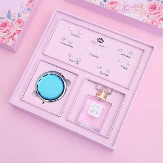 情人节创意礼物一周口红七日耳钉项链套装礼盒送女生生日礼品
