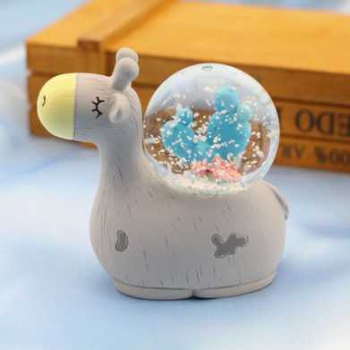 创意可爱小鹿多肉雪花水晶球装饰卧室摆件学生礼品情人节礼物