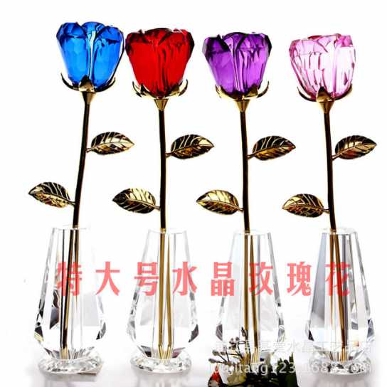 送女朋友女生生日礼物闺蜜水晶玻璃玫瑰花老婆礼品教师节礼物老师