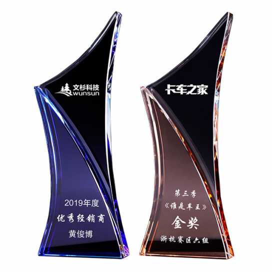 蕞美逆行者奖杯 2020创意水晶奖杯新款优秀员工礼品定做颁奖