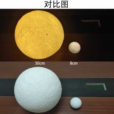 3D打印彩绘月球灯创意生日礼物注塑充电智能3d月亮灯夜灯