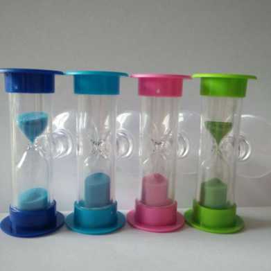 3分钟旋转吸盘迷你小沙漏 儿童刷牙沙漏计时器 礼品