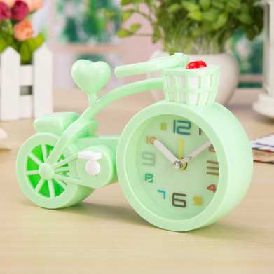 新品上市 加厚款糖果色 创意自行车闹钟 学生礼品 生日工艺品