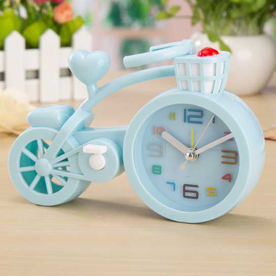 新品上市 加厚款糖果色 创意自行车闹钟 学生礼品 生日工艺品
