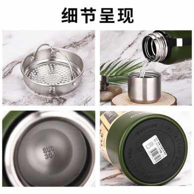 全钢304双层不锈钢俄罗斯保温杯男士户外大容量水杯 商务礼品