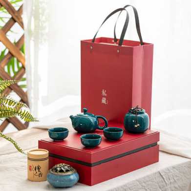 尊贵商务礼品陶瓷茶具套装创意房地产伴手礼