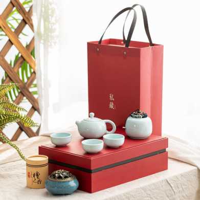 尊贵商务礼品陶瓷茶具套装创意房地产伴手礼