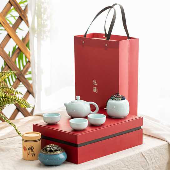 尊贵商务礼品陶瓷茶具套装创意房地产伴手礼