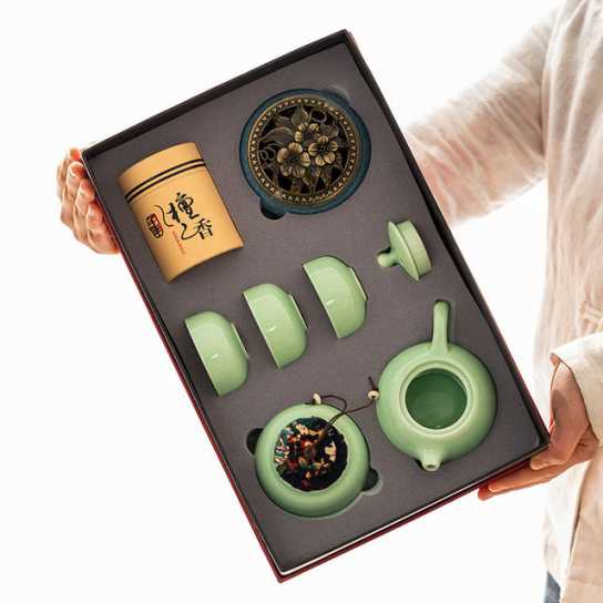 尊贵商务礼品陶瓷茶具套装创意房地产伴手礼