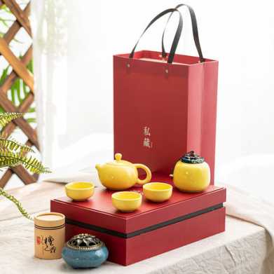 尊贵商务礼品陶瓷茶具套装创意房地产伴手礼