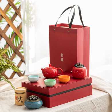 尊贵商务礼品陶瓷茶具套装创意房地产伴手礼
