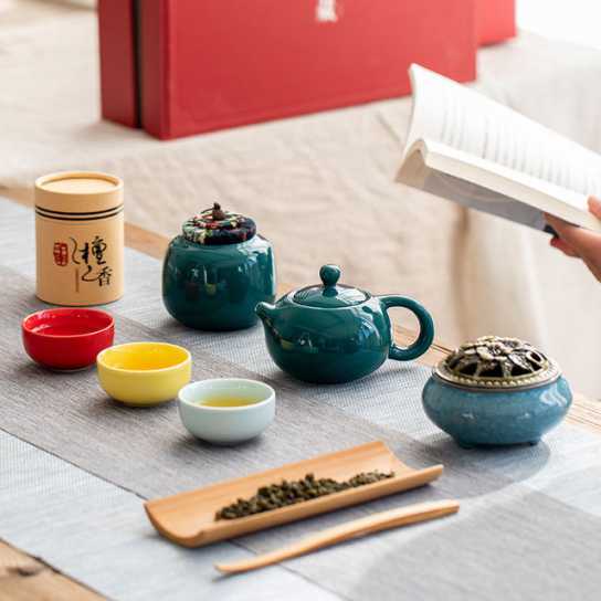 尊贵商务礼品陶瓷茶具套装创意房地产伴手礼