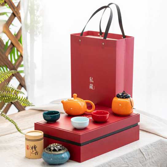 尊贵商务礼品陶瓷茶具套装创意房地产伴手礼