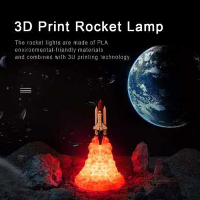 3D打印火箭灯土星跨境爆款新奇特礼品电子创意产品摆件led小夜灯