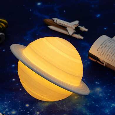 3D打印火箭灯土星跨境爆款新奇特礼品电子创意产品摆件led小夜灯