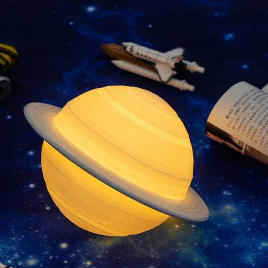 3D打印火箭灯土星跨境爆款新奇特礼品电子创意产品摆件led小夜灯
