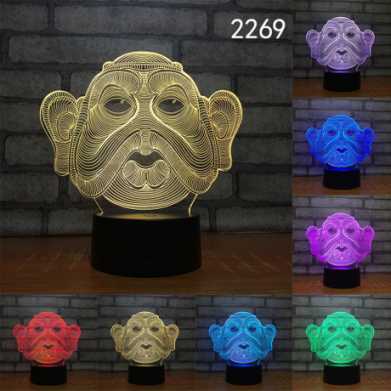 爆款妖精3d小夜灯led人体感应灯创意电子礼品usb触摸变色灯