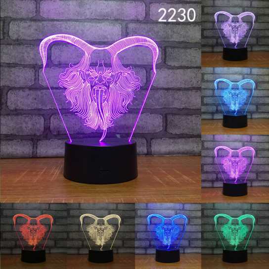 爆款妖精3d小夜灯led人体感应灯创意电子礼品usb触摸变色灯