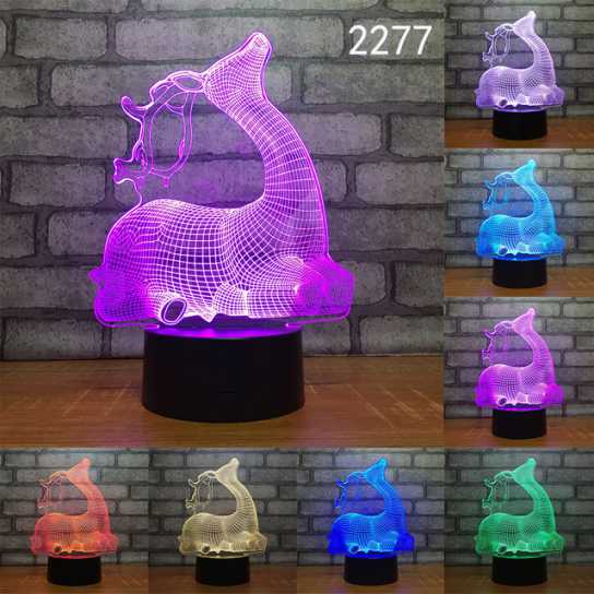 爆款妖精3d小夜灯led人体感应灯创意电子礼品usb触摸变色灯