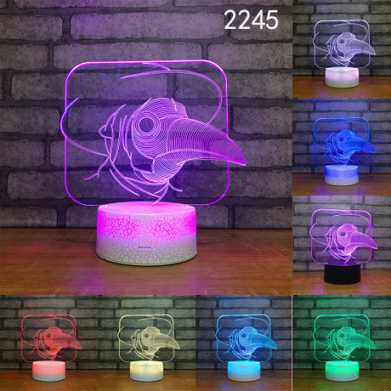 爆款妖精3d小夜灯led人体感应灯创意电子礼品usb触摸变色灯