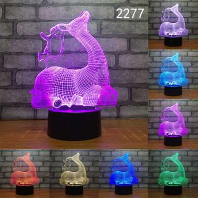 爆款妖精3d小夜灯led人体感应灯创意电子礼品usb触摸变色灯